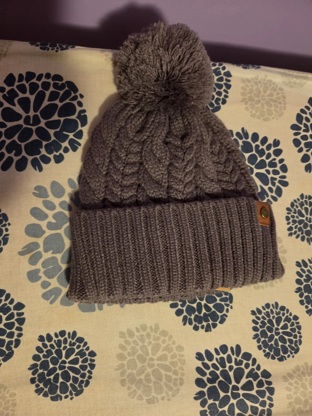Frye Cable-Knit Pom Beanie in Heather Gray
